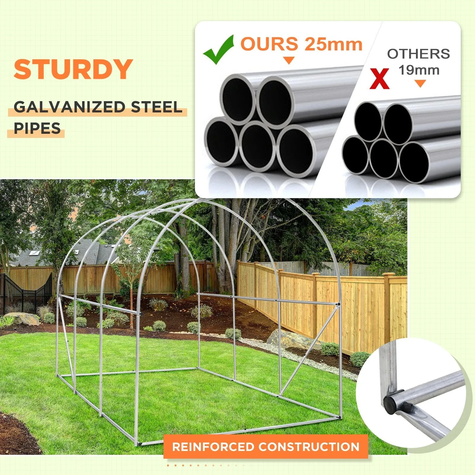 10'x7'x7 Tunnel Greenhouse Garden Green House