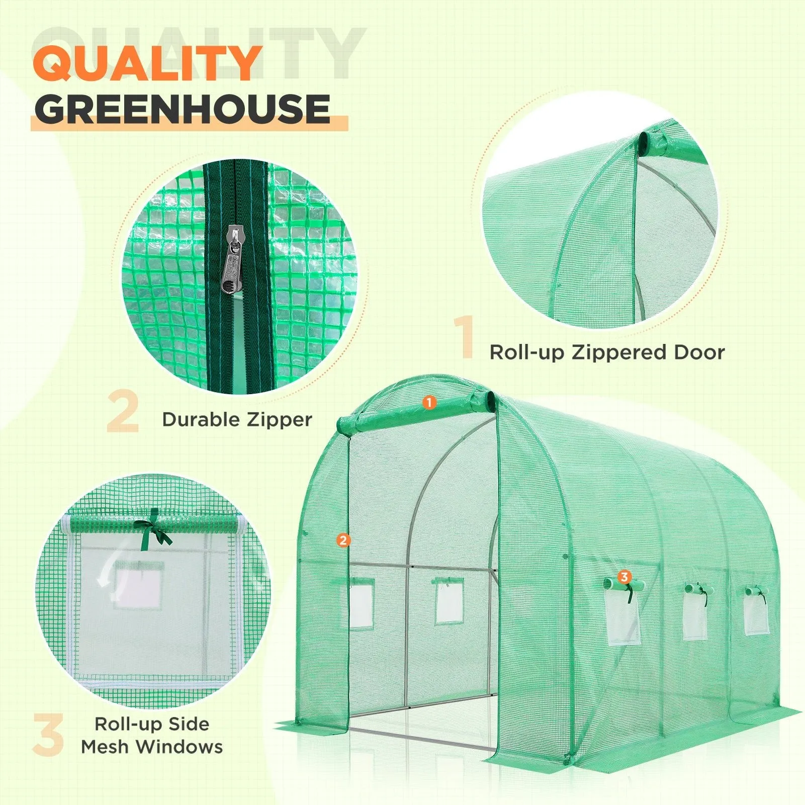 10'x7'x7 Tunnel Greenhouse Garden Green House