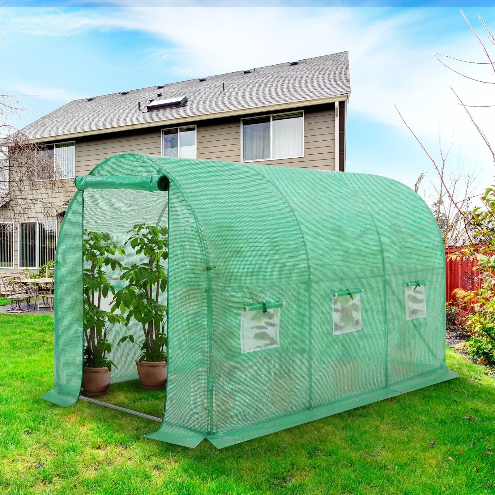 10'x7'x7 Tunnel Greenhouse Garden Green House