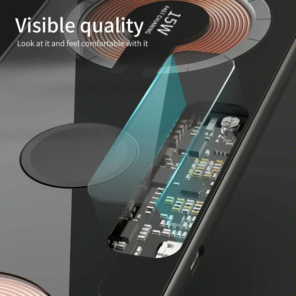 15W Dual Fast Charging Pad For 3 In 1 Wireless Phones