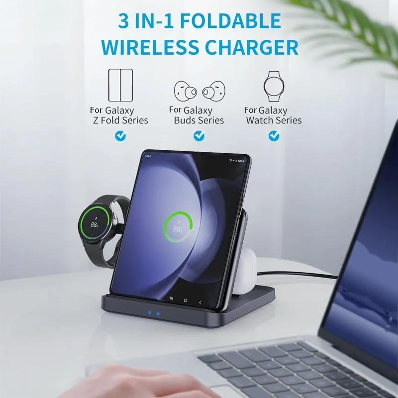 3 In 1 Wireless Charger For Samsung Galaxy Z Fold Black
