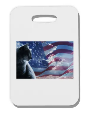 All American Cat Thick Plastic Luggage Tag by TooLoud