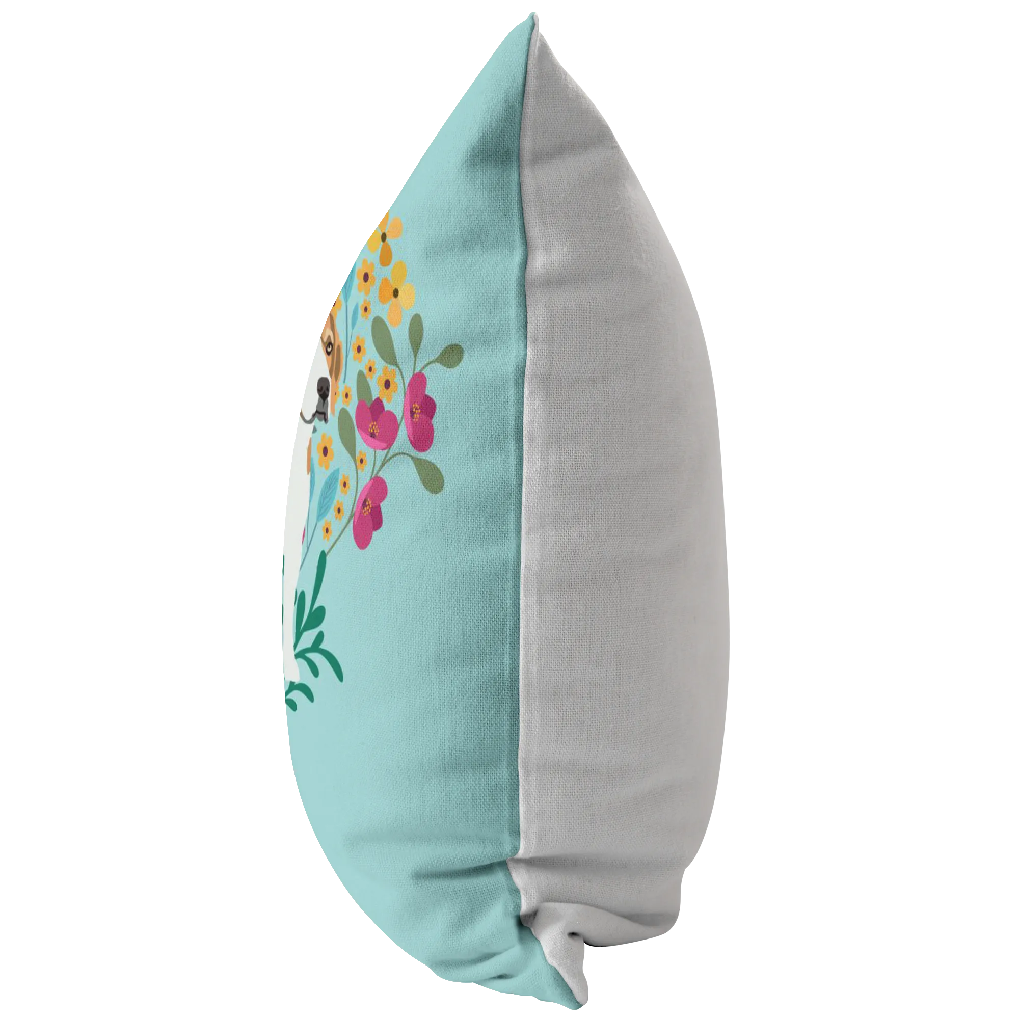 Beagle Heart Shape Flower Pillow