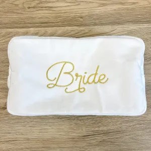 Bride Large Velvet Bag White