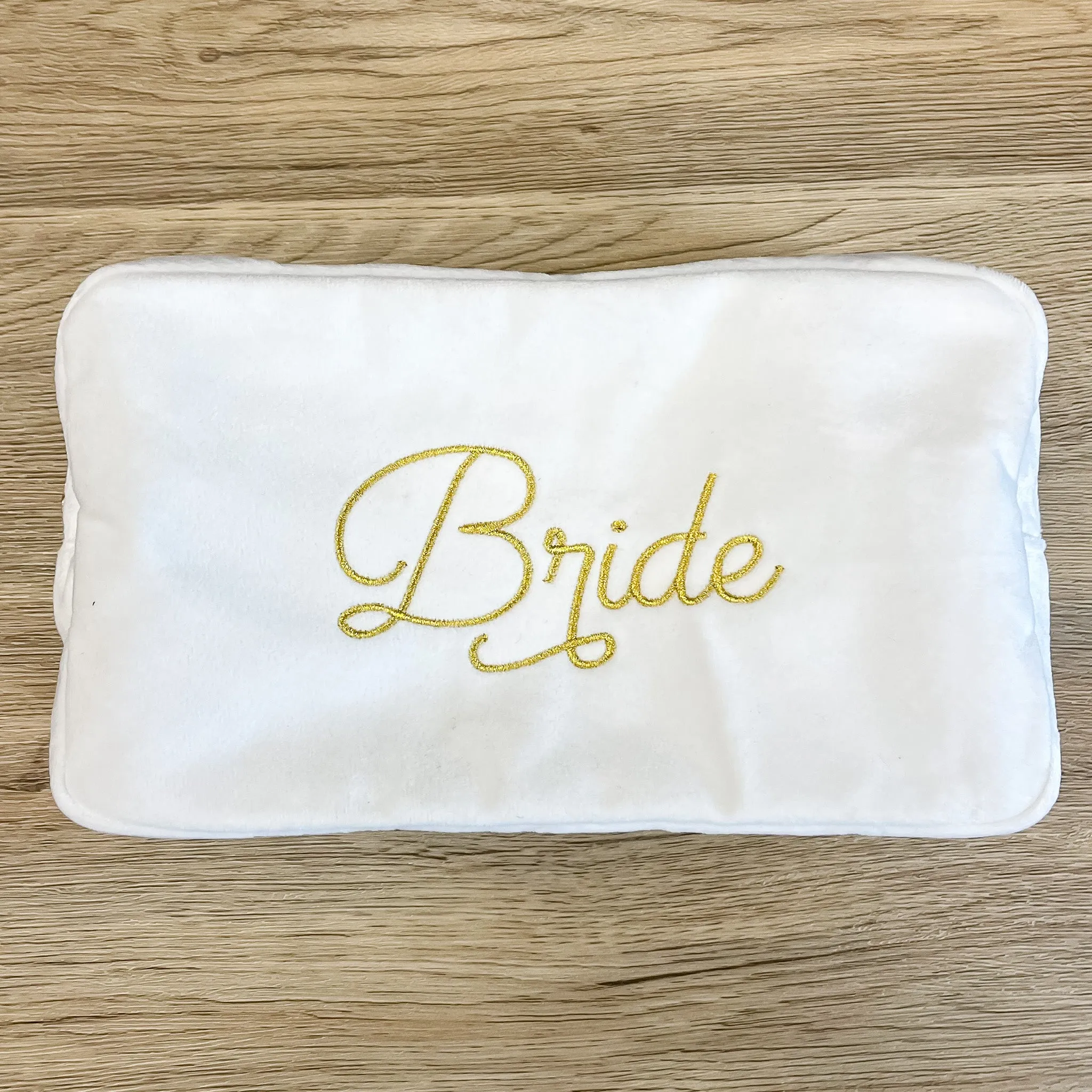 Bride Large Velvet Bag White