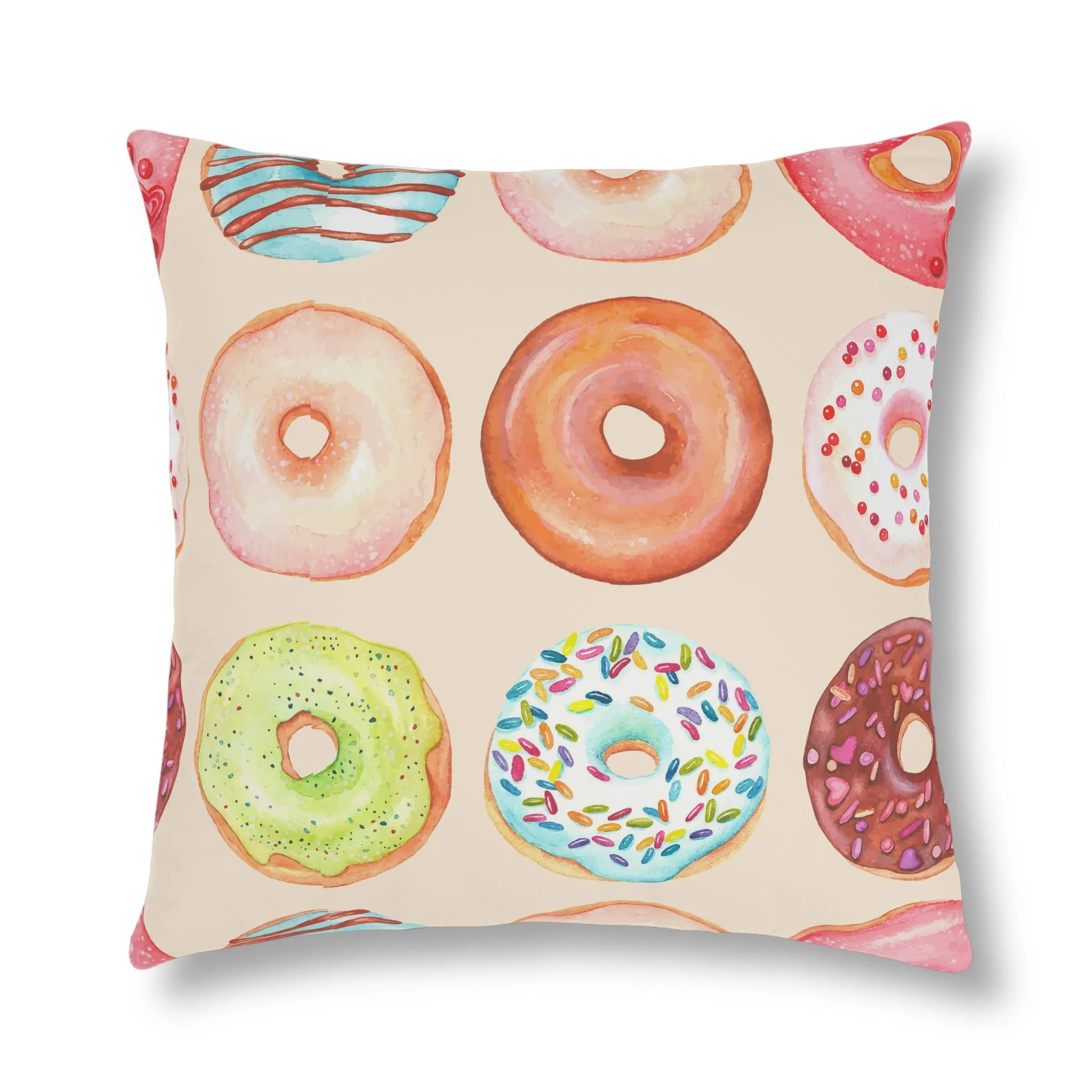 Colorful Glazed Doughnut Waterproof Pillows