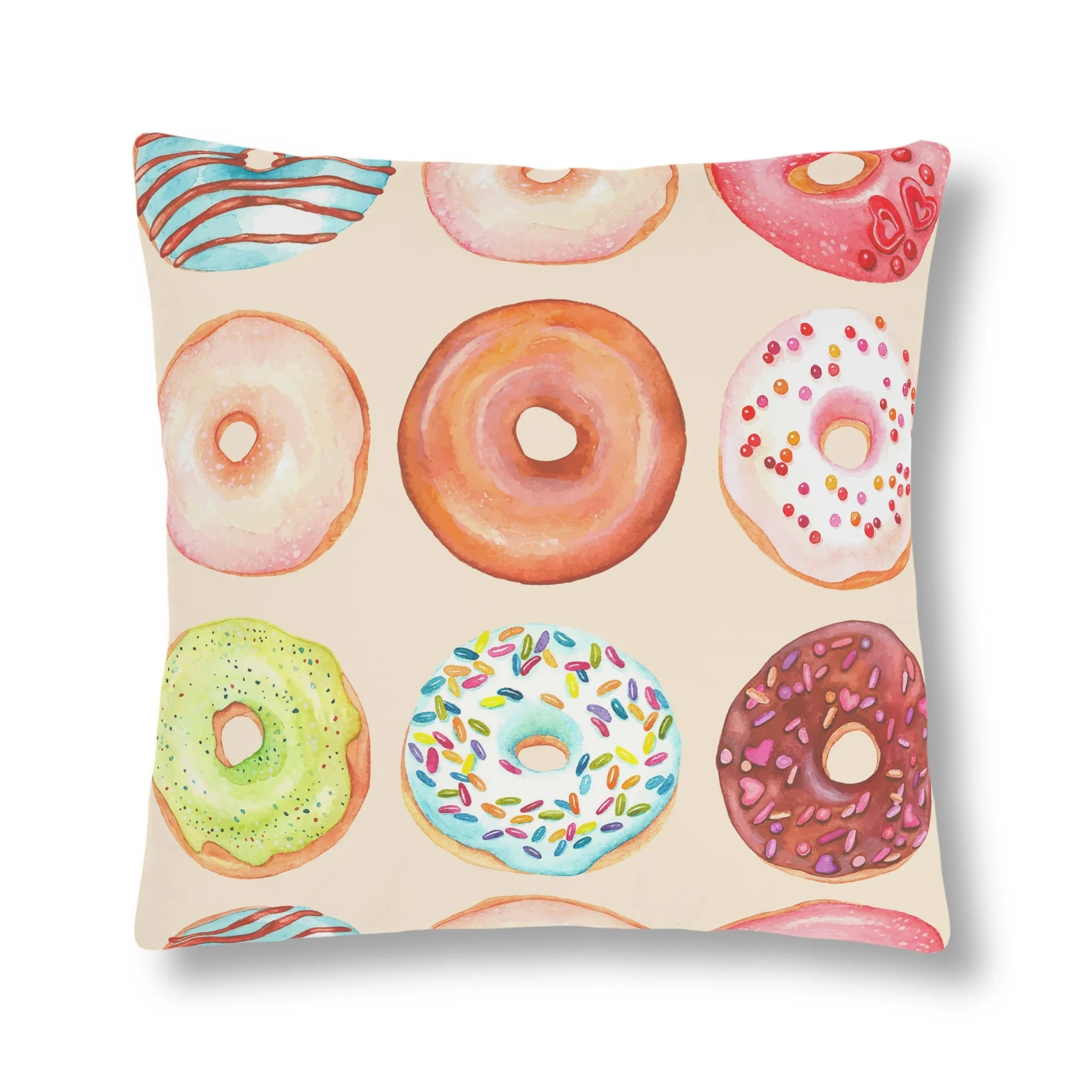 Colorful Glazed Doughnut Waterproof Pillows