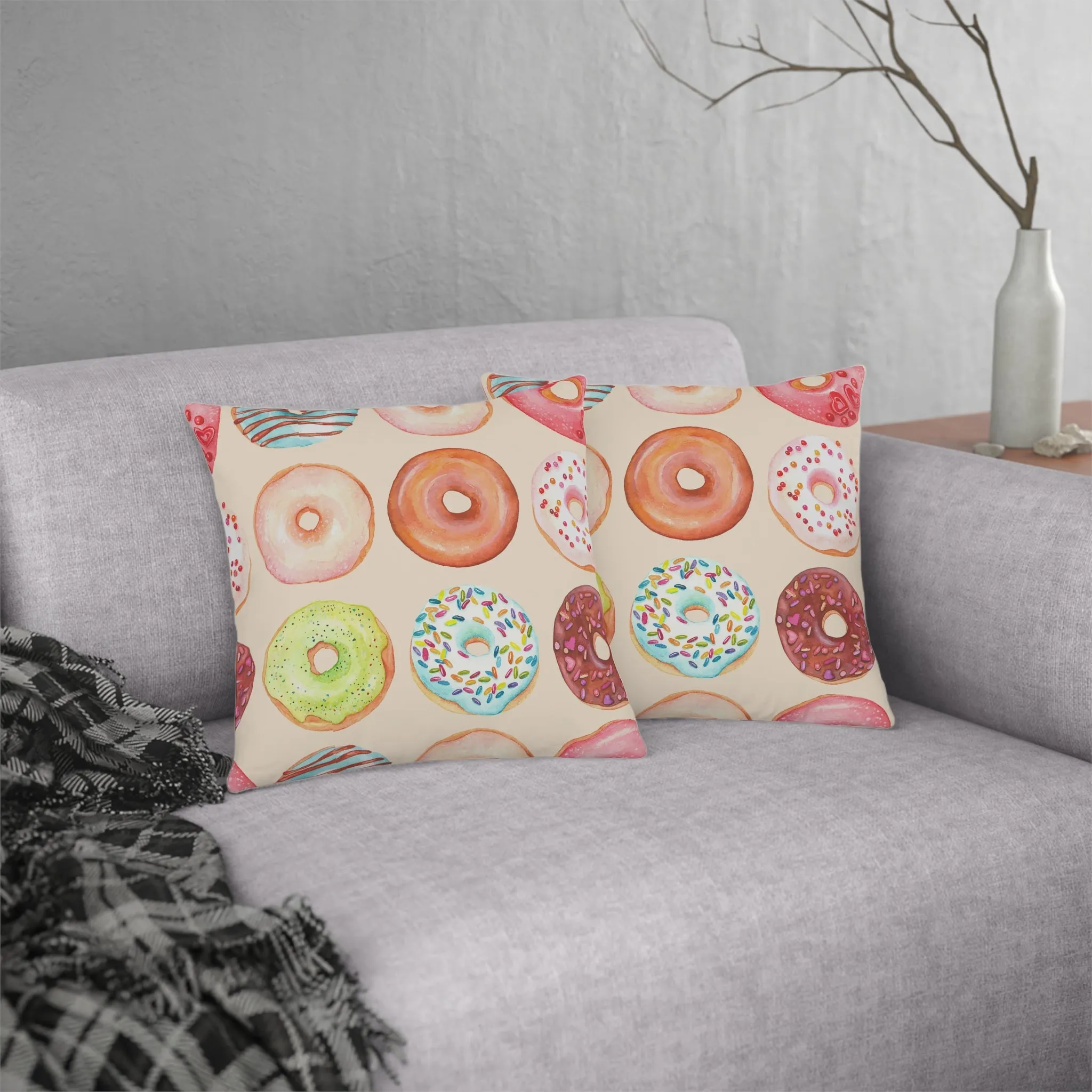 Colorful Glazed Doughnut Waterproof Pillows