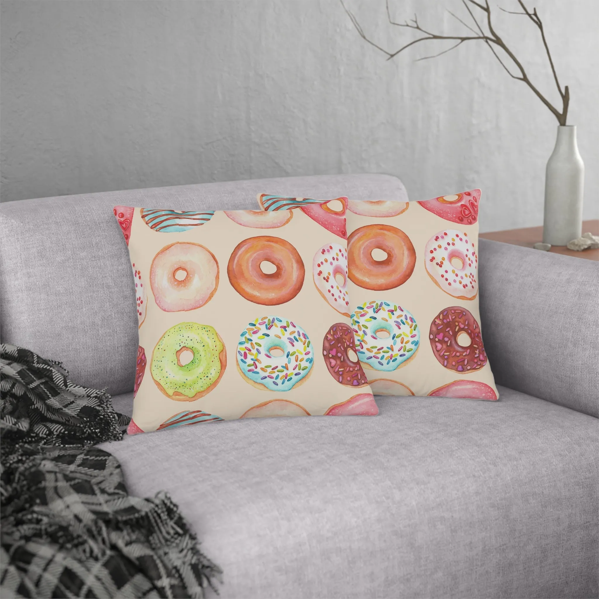 Colorful Glazed Doughnut Waterproof Pillows