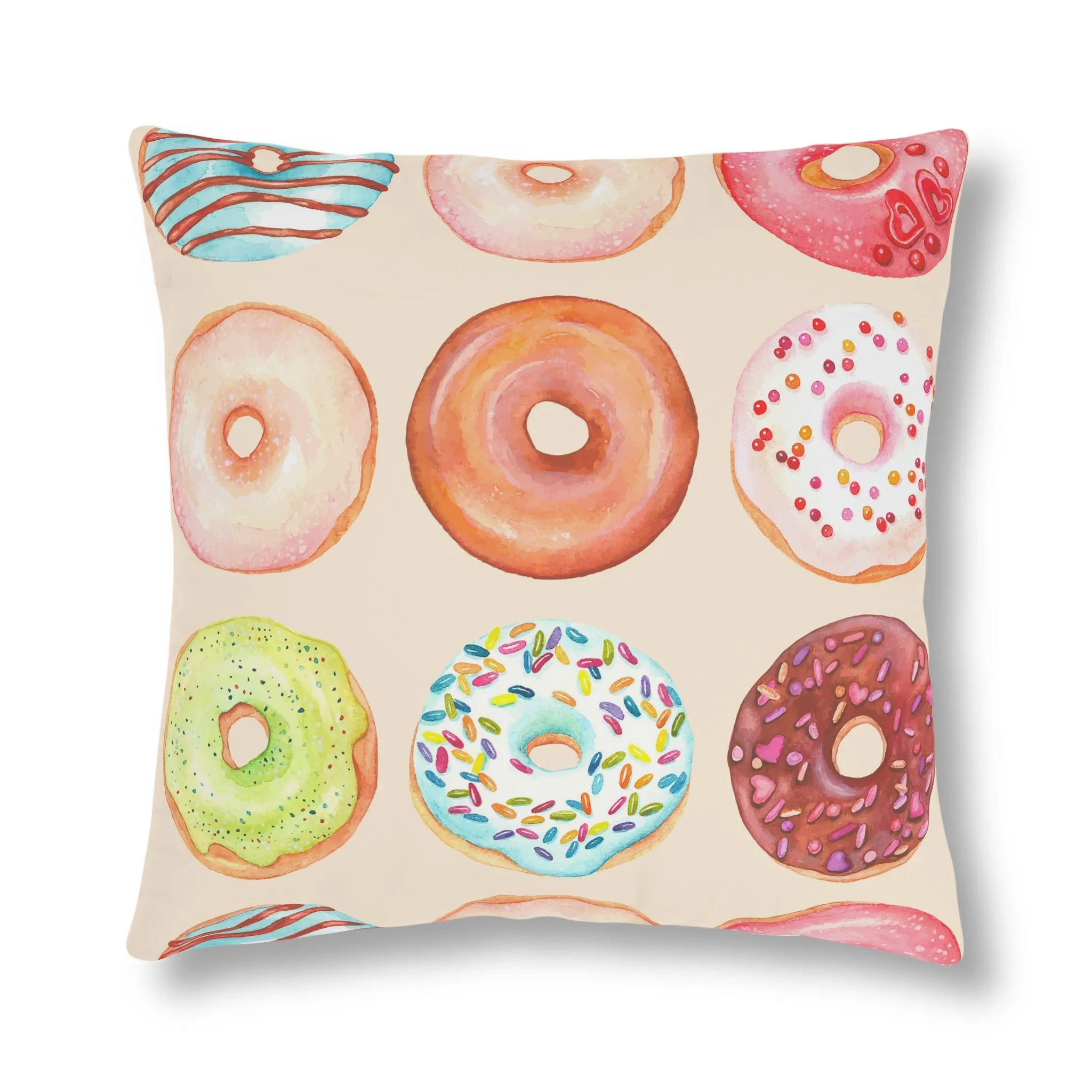 Colorful Glazed Doughnut Waterproof Pillows