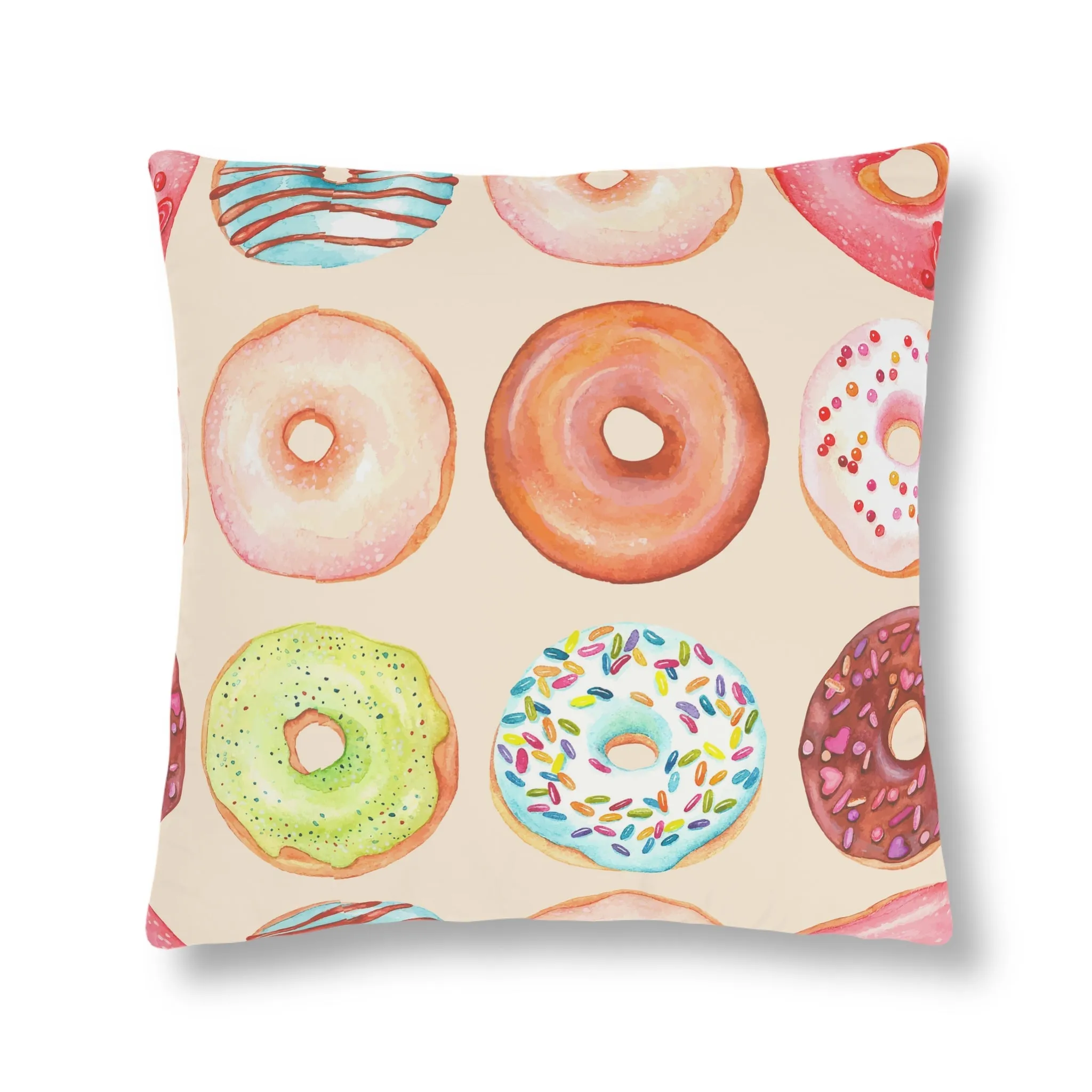 Colorful Glazed Doughnut Waterproof Pillows