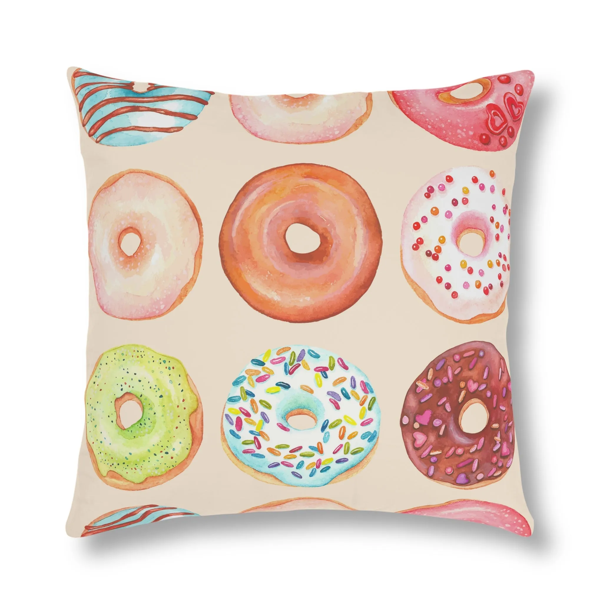 Colorful Glazed Doughnut Waterproof Pillows