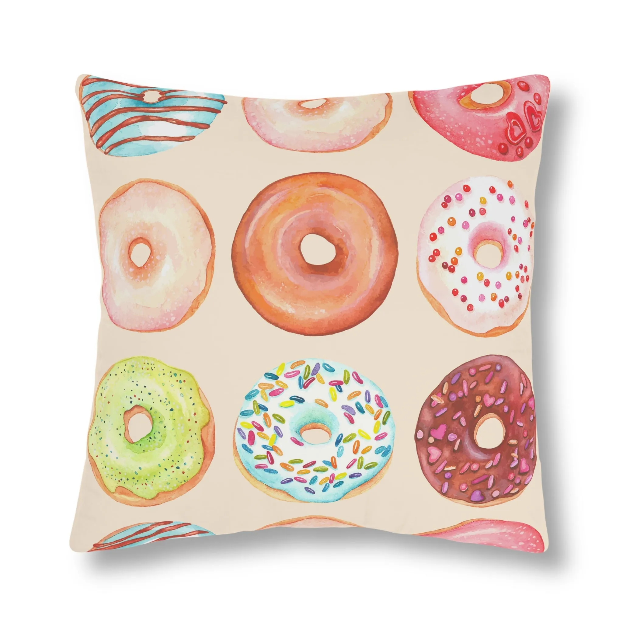 Colorful Glazed Doughnut Waterproof Pillows