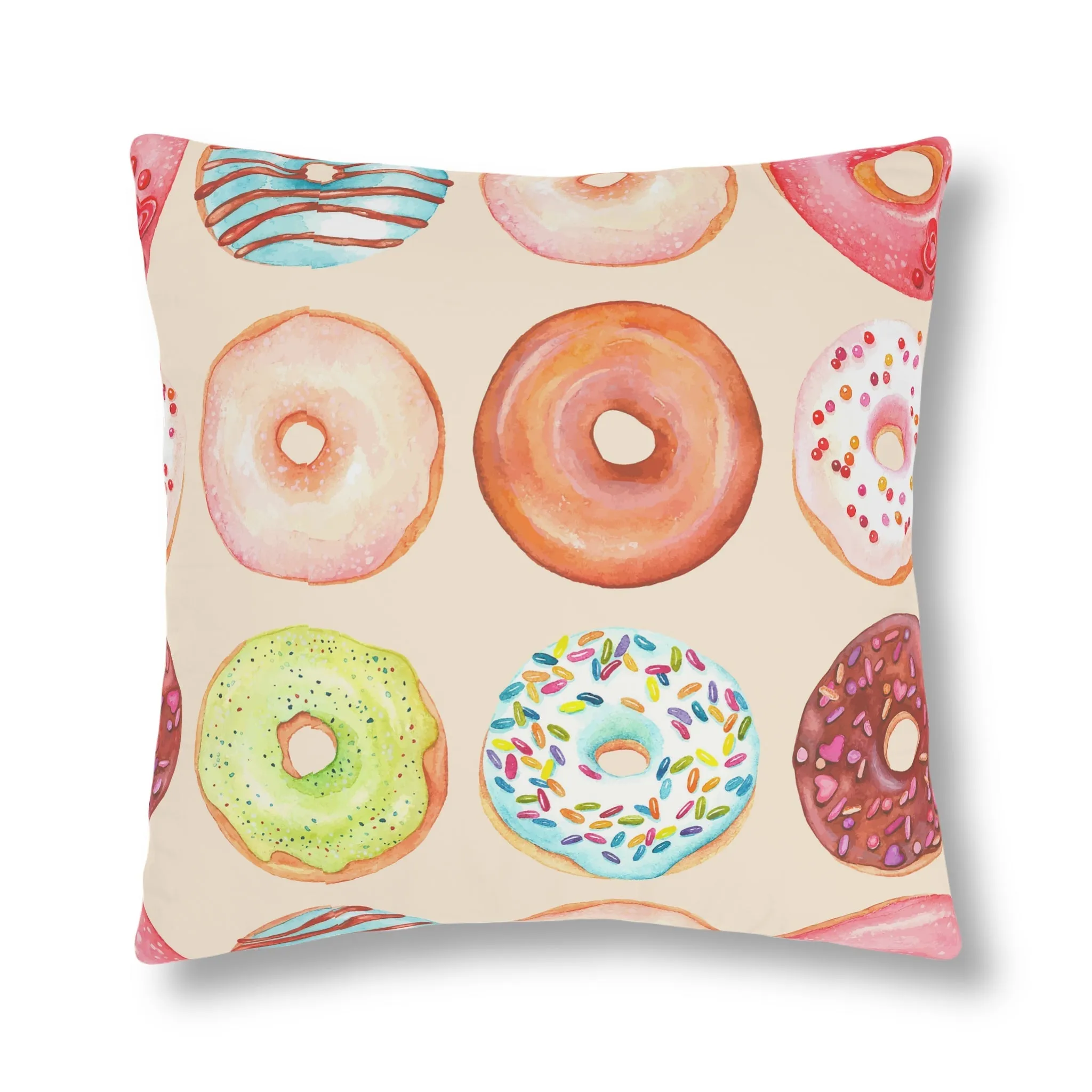 Colorful Glazed Doughnut Waterproof Pillows