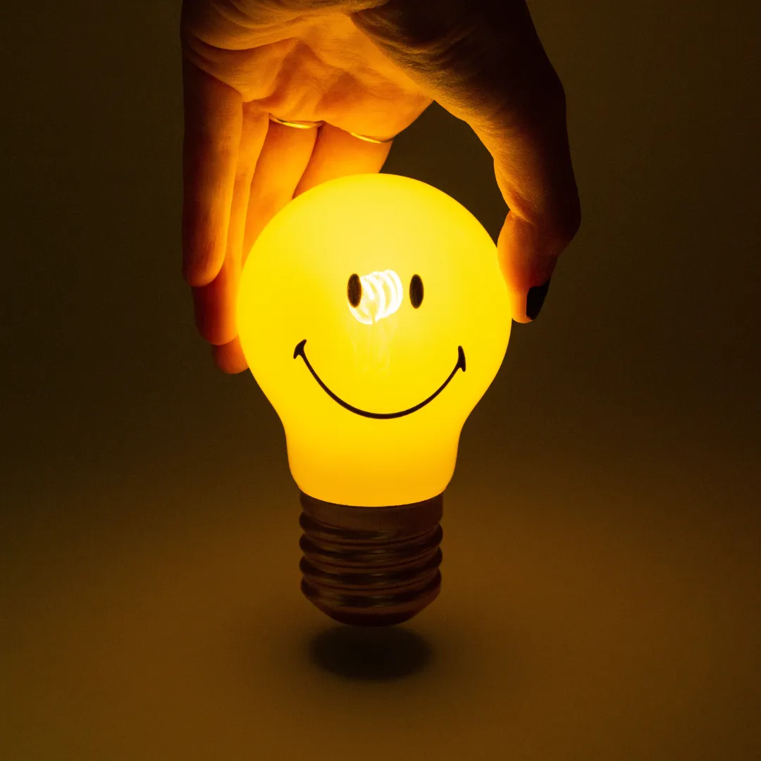 Cordless Smiley Light Bulb