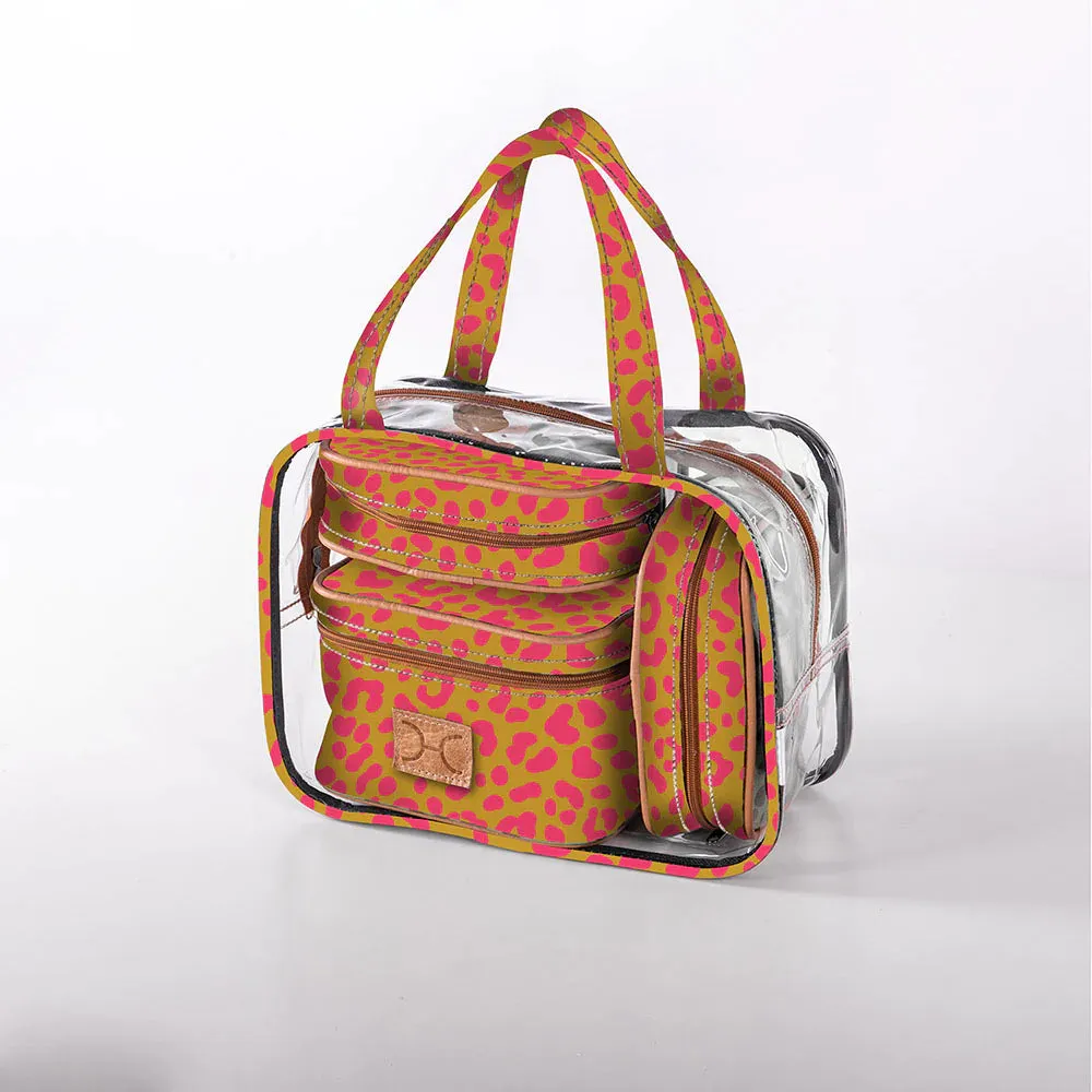 Cosmetic Maxi Bag Set Cheetah Preppy