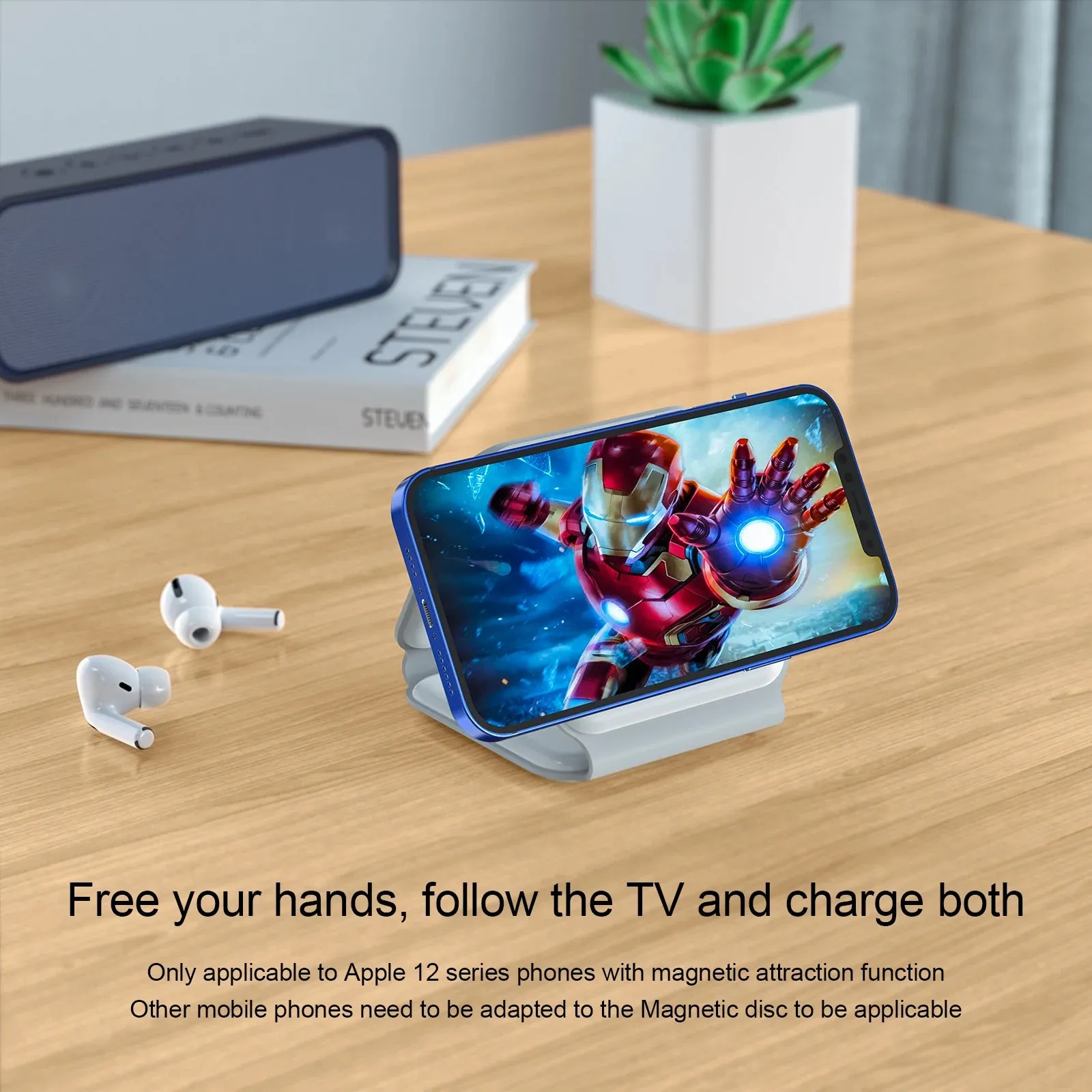 Fast 15W Foldable Magnetic Wireless Chargers for iPhone 13 11 12Pro Max Portable 3 in 1 Wireless Charger for Apple Watch/AirPods