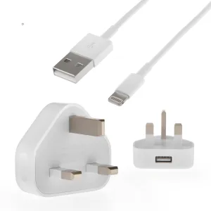 Genuine Apple Genuine UK Plug Usb Wall Ac Power Charger   Usb Cable For 5 5C 5 6/6S 6/6S Plus 7 7 Plus SE