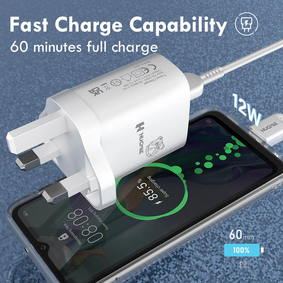 Hugmie® HP-MU1 USB Wall Charger with 1M Micro Cable