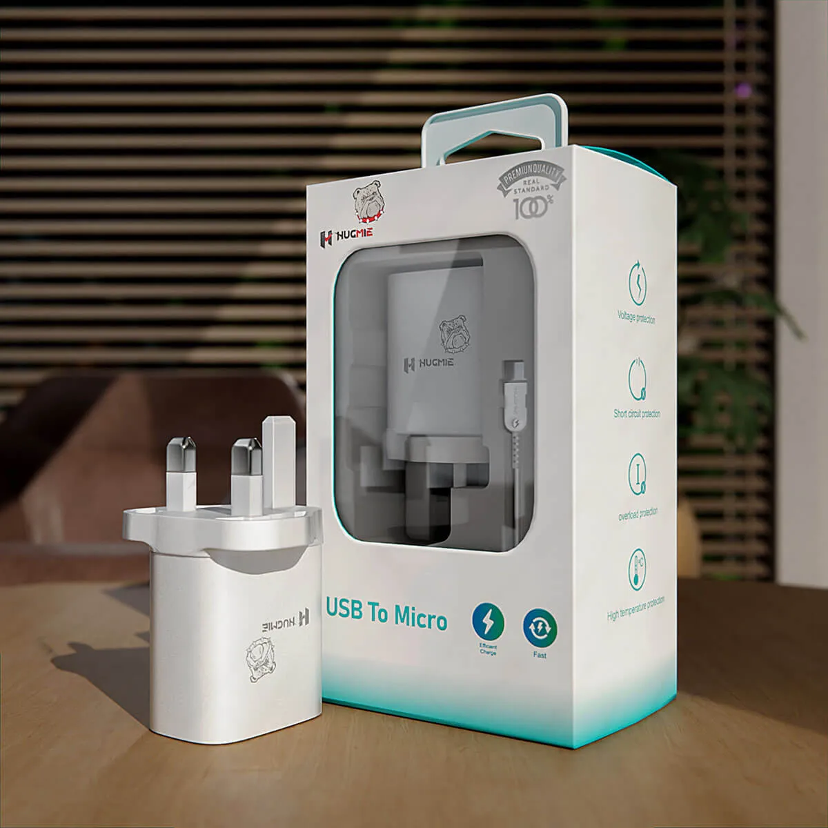 Hugmie® HP-MU1 USB Wall Charger with 1M Micro Cable