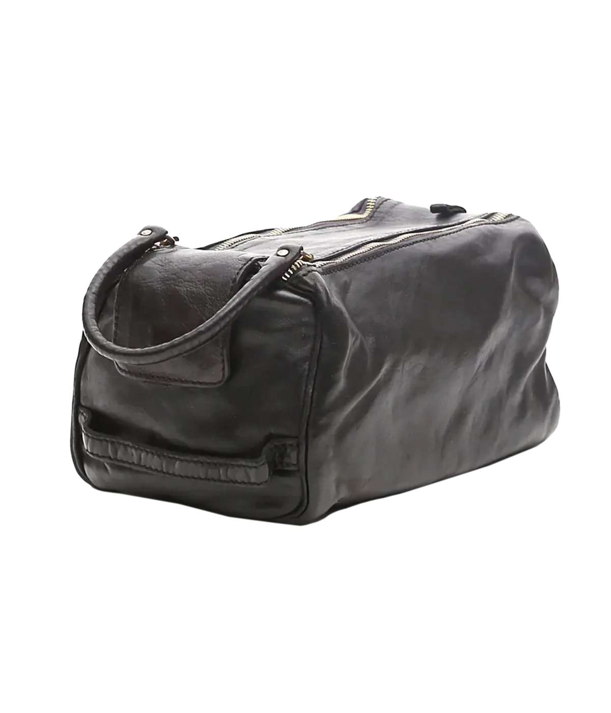Leather Toiletries Bag in Black