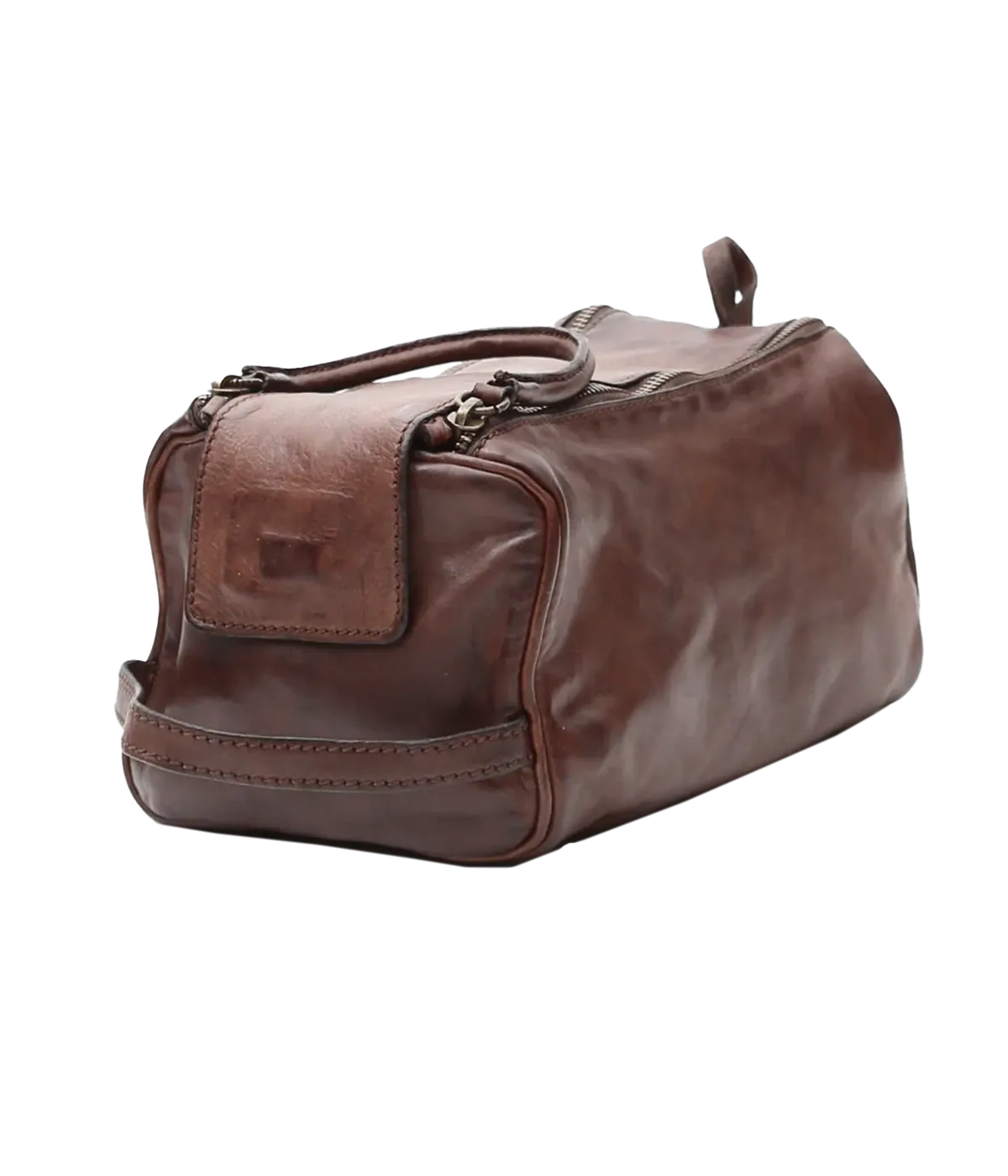 Leather Toiletries Bag in Brown
