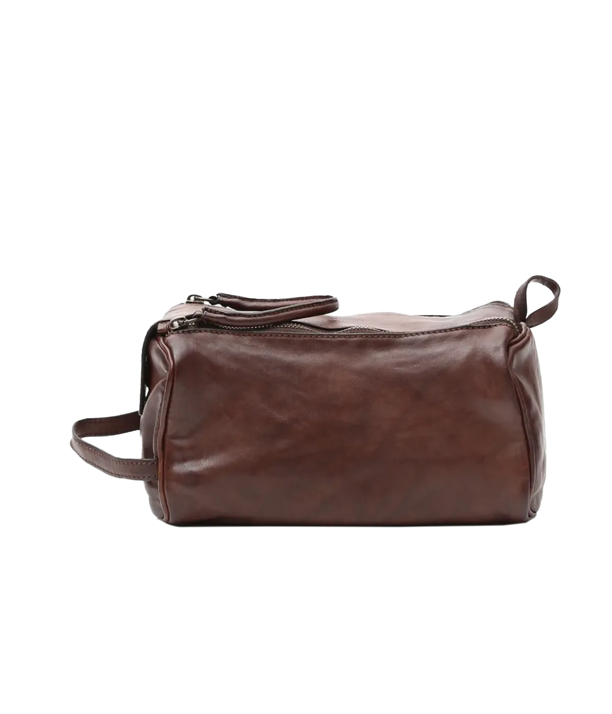 Leather Toiletries Bag in Brown