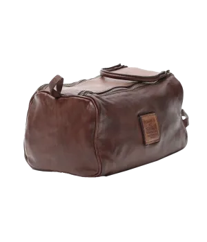 Leather Toiletries Bag in Brown