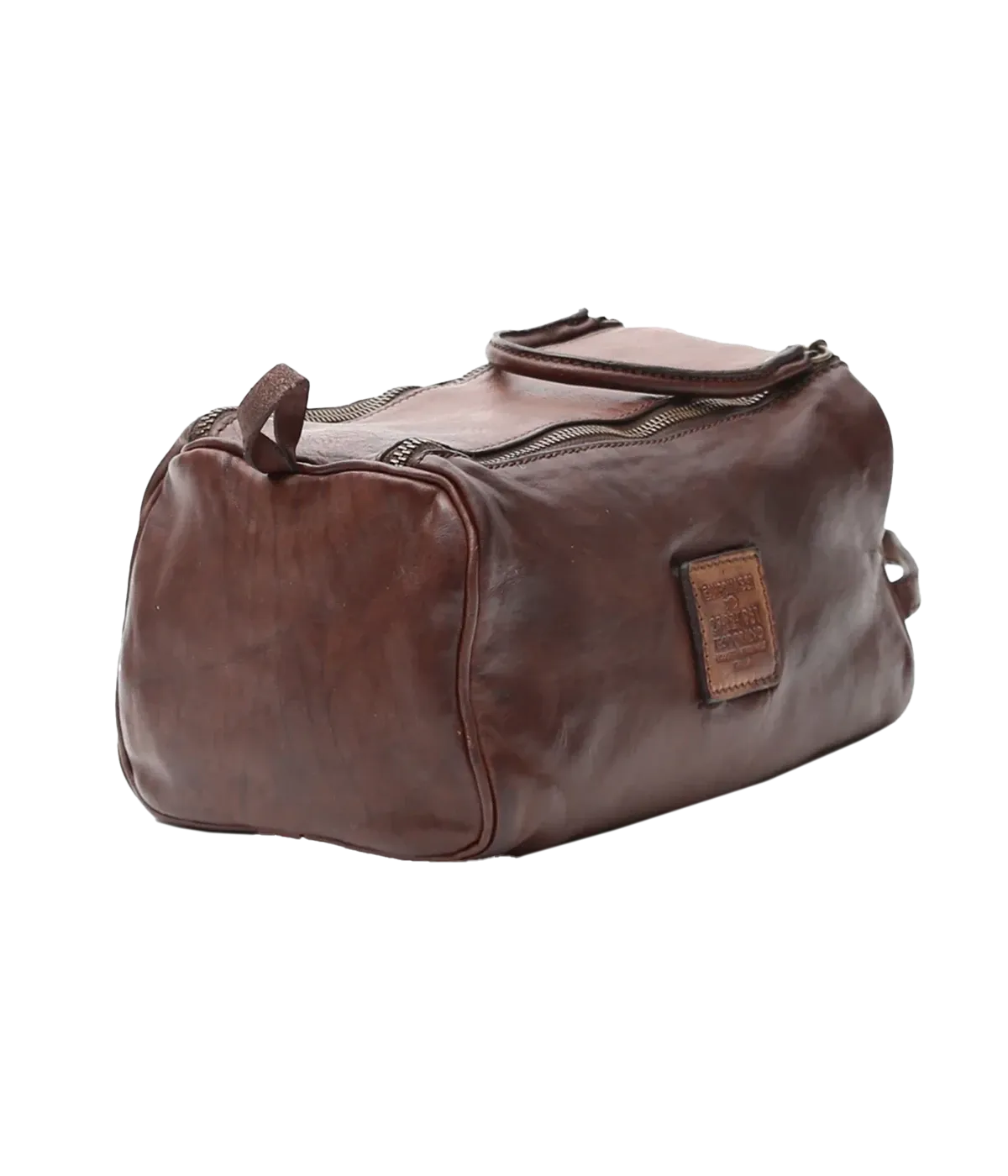 Leather Toiletries Bag in Brown