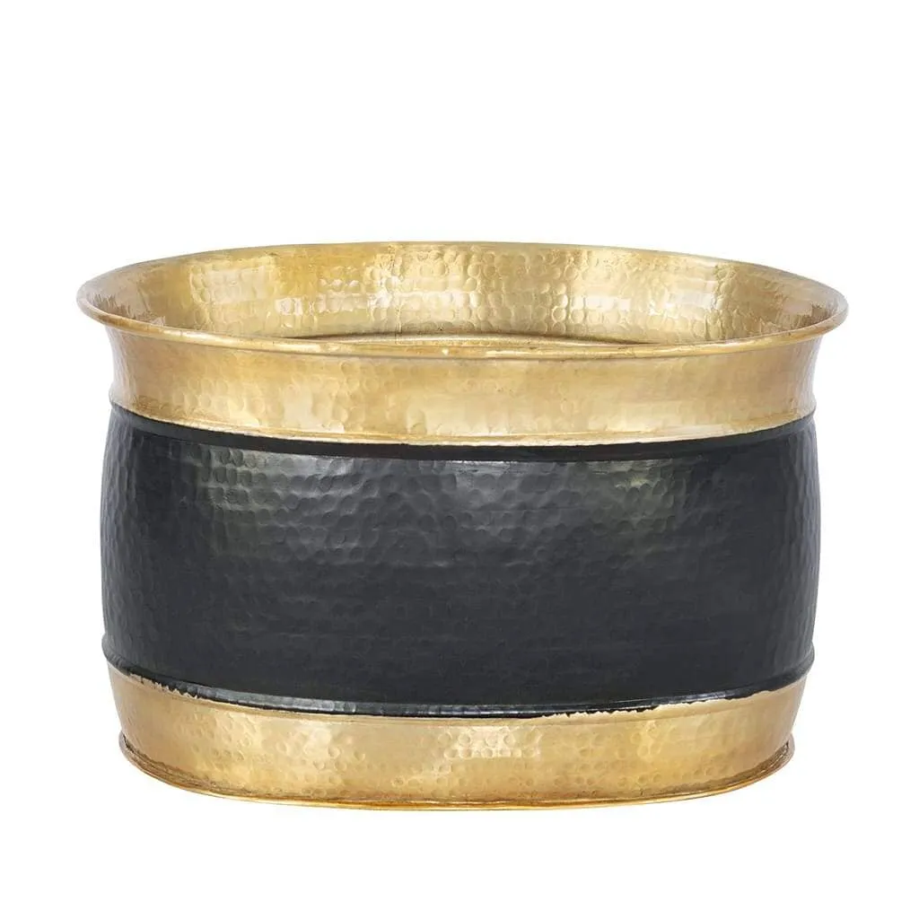 Lombard Hammered Two-Tone Bowl/Planter - Medium