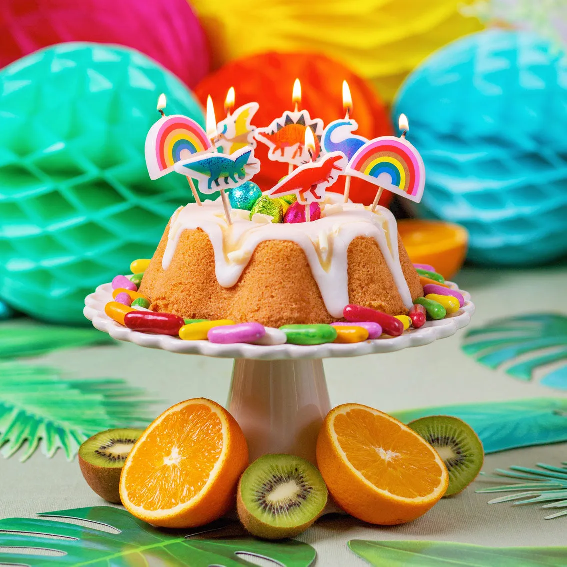 Party Dinosaur Birthday Candles 5 Pack by Talking Tables