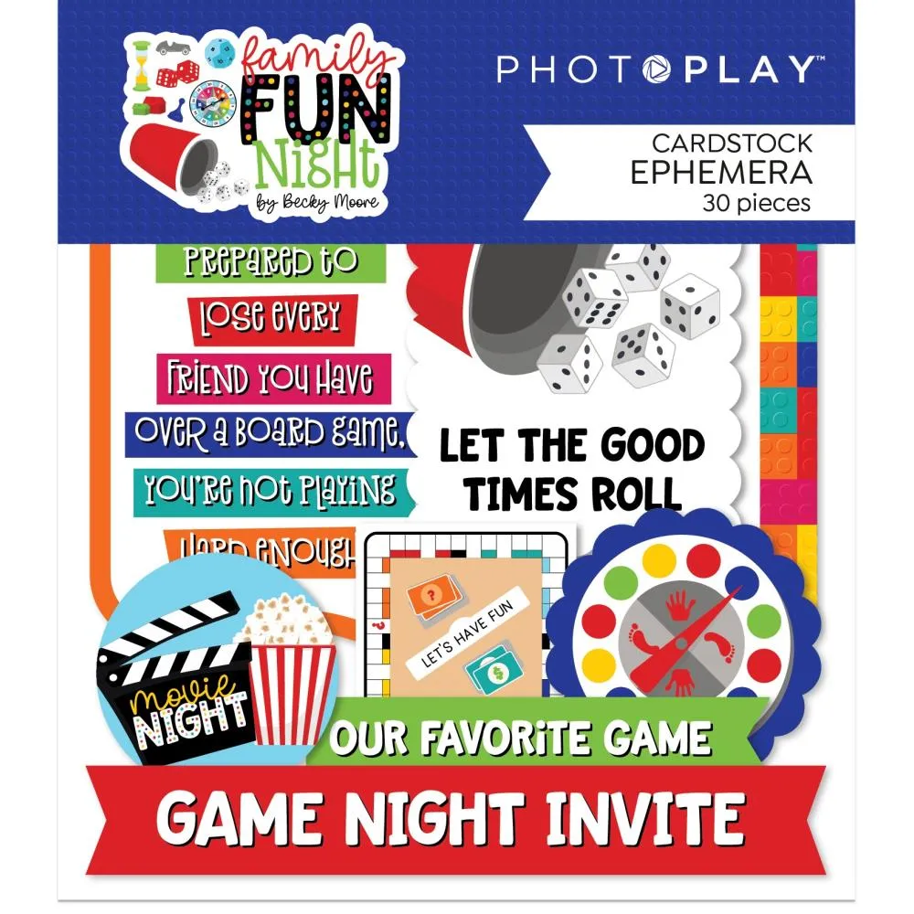 PhotoPlay Family Fun Night Ephemera Cardstock Die-Cuts*