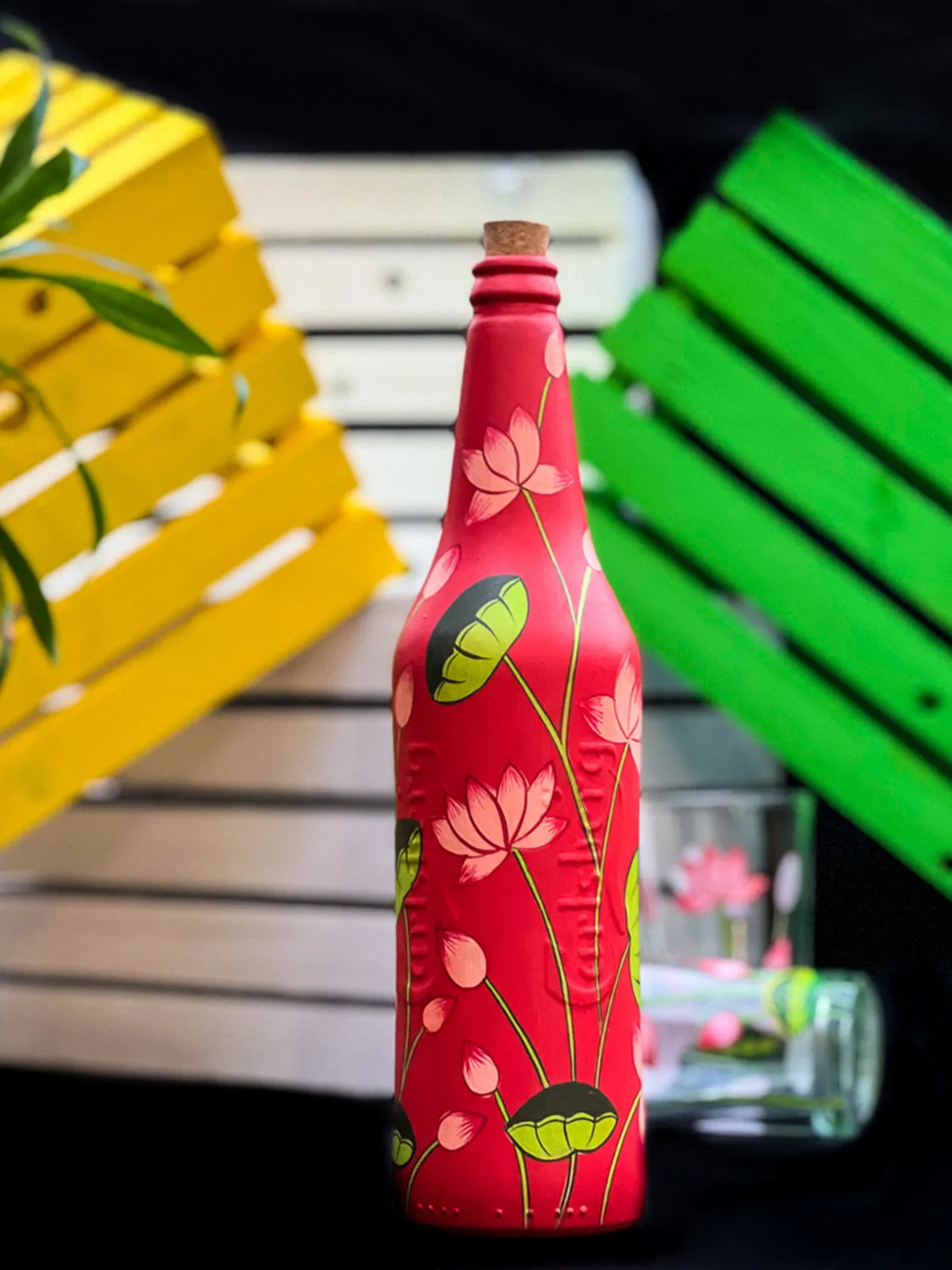 Pichwai Lotus Bottle Red