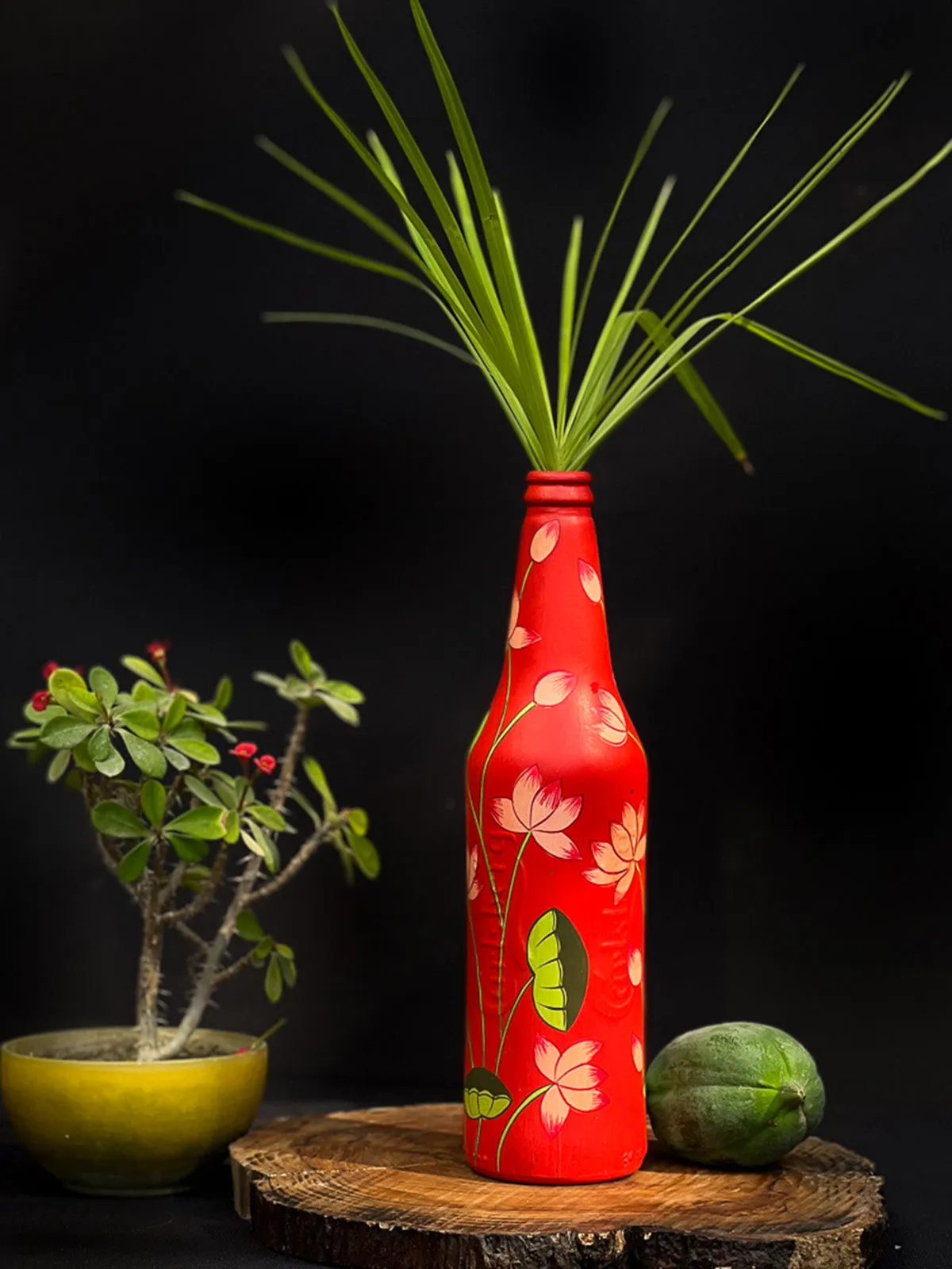 Pichwai Lotus Bottle Red