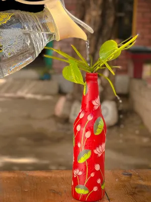 Pichwai Lotus Bottle Red