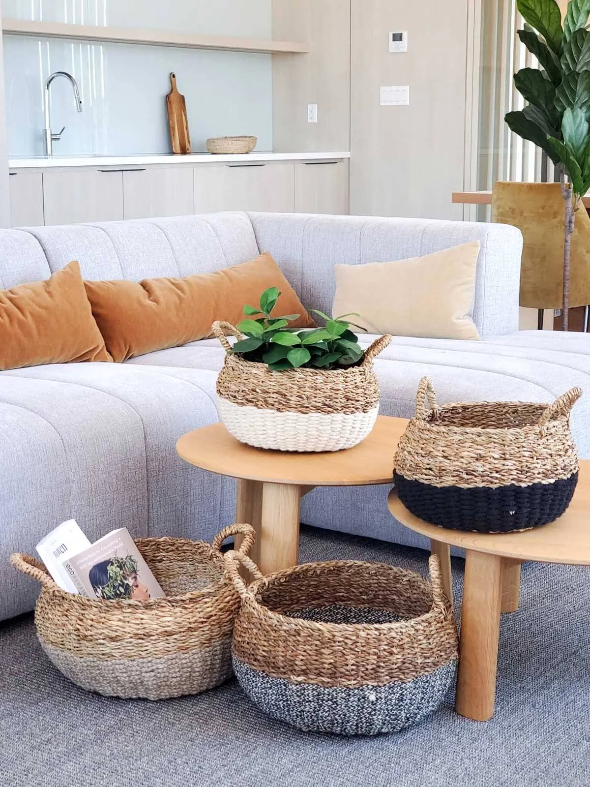 Ula Floor Basket - Black (Set Of 2)